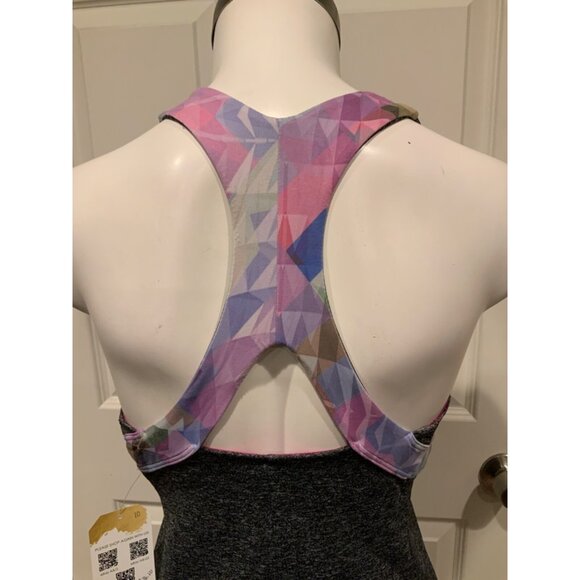 Pure + Good Gray Racerback Athletic Dress Built In Bra Diamond Pattern, Size S - Picture 7 of 9
